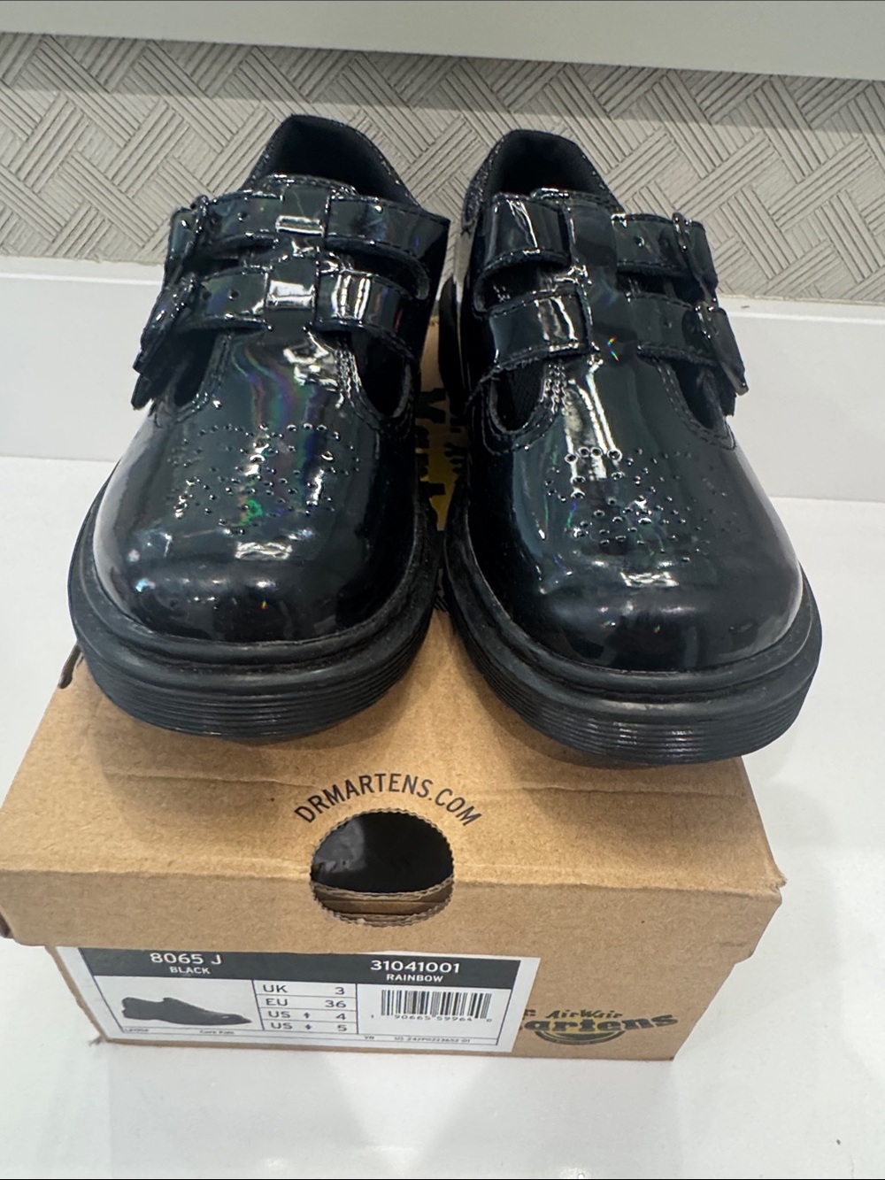 Dr. Martens 8065 J Rainbow Patent Leather Mary Jane (Kids) Size 36 EU